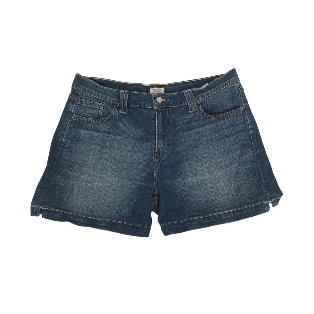 Vintage Levis 515 Shorts Womens 12 Medium Wash Denim Mid Rise Blue Jean Shorts